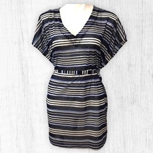 Blue Striped Beach Cover Up